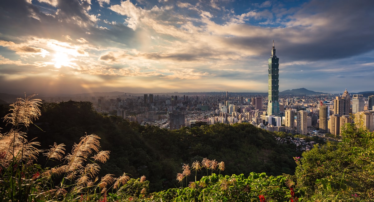 Taipei skyline at dusk